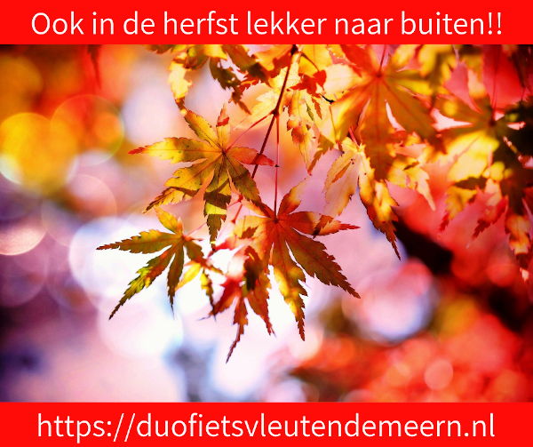 Ook in de herfst fijn naar buiten op de duofiets!